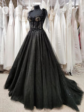 Hoobd Gothic Black Wedding Dresses Sexy Ball Gown Prom Dresses Glitter Sweetheart Party Dresses Vestidos De Fiesta